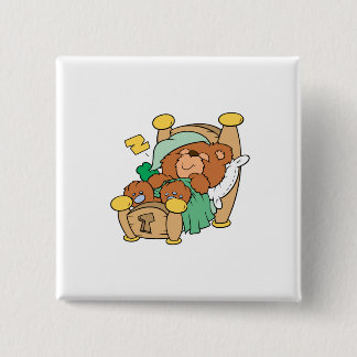 silly sleeping teddy bear design 2 inch square button