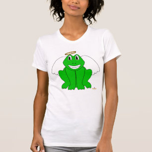 Silly Smiling Green Frog Angel T-Shirt
