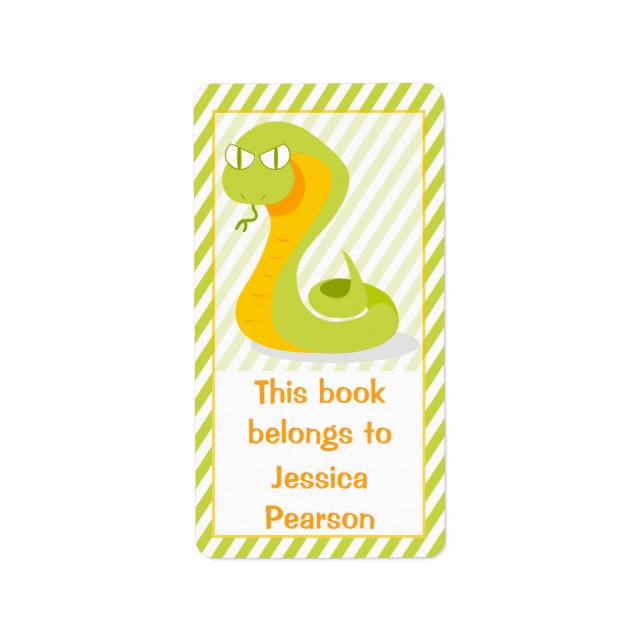 Silly Snake Cela Appartient À Bookplate Sticker (Devant)