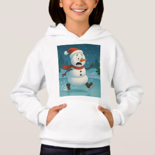 Silly Snowman Ice Skating on Christmas Eve