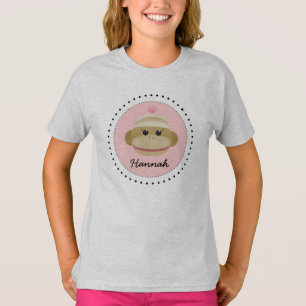 Silly Sock Monkey Girl Personalized Shirt