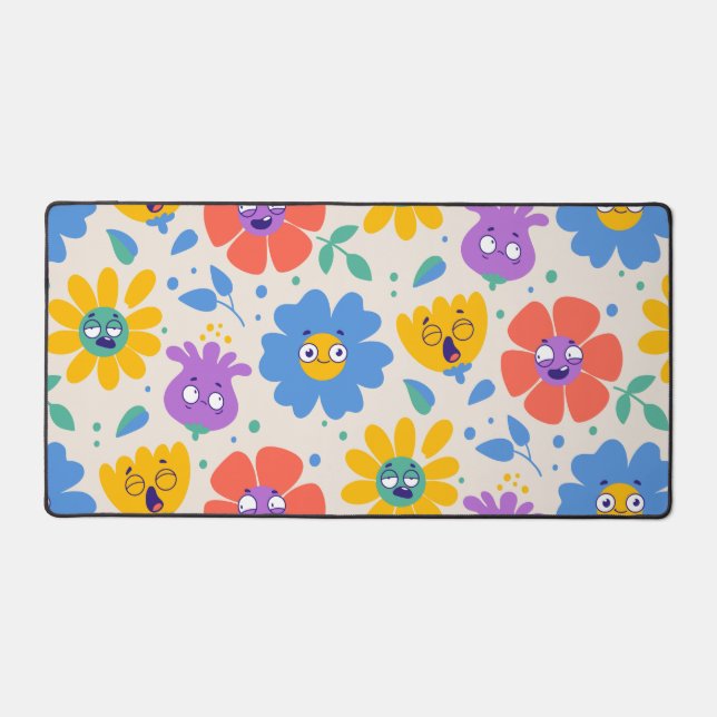 Silly Spring Faces Desk Mat (Front)