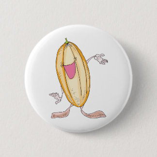 silly squash cartoon character 2 inch round button