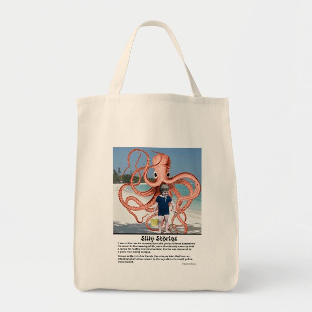 Silly Stories: Man-eating Octopus Tote Bag (Front)