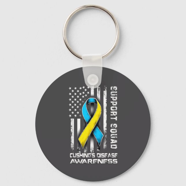 Silly Support Disease s Squad Awareness Cushing Keychain (Front)