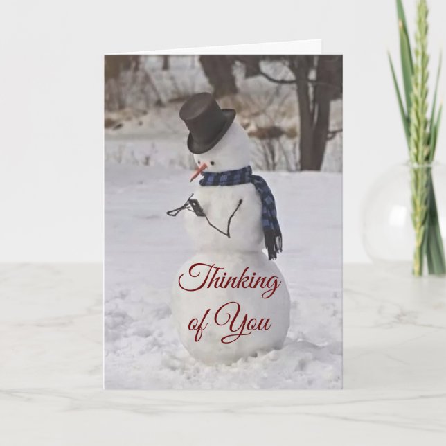 SILLY/SWEET THIS SNOWMAN SAYS MERRY CHRISTMAS HOLIDAY CARD (Front)