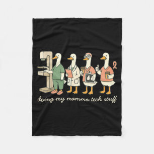 Silly Tech Goose X Mammo Doing ray Mammography Tec Fleece Blanket