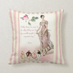 Silly Things- Jane Austen quote Throw Pillow