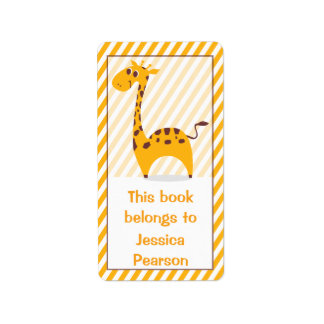 Silly This Book Belongs Giraffe Bookplate Label