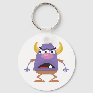 silly three-eyed ogre monster keychain