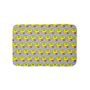 Silly Tongue Smiling Face Emoji Bath Mat