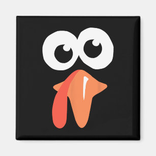 Silly Turkey Face Funny Thanksgiving Fall Joke Hum Magnet