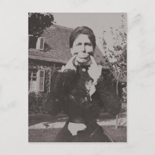 Silly Victorian Era Photo Woman Making Funny Face Postcard