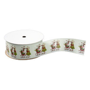 Silly Whimsey Christmas Mooks 1.3 ONLY Grosgrain Ribbon