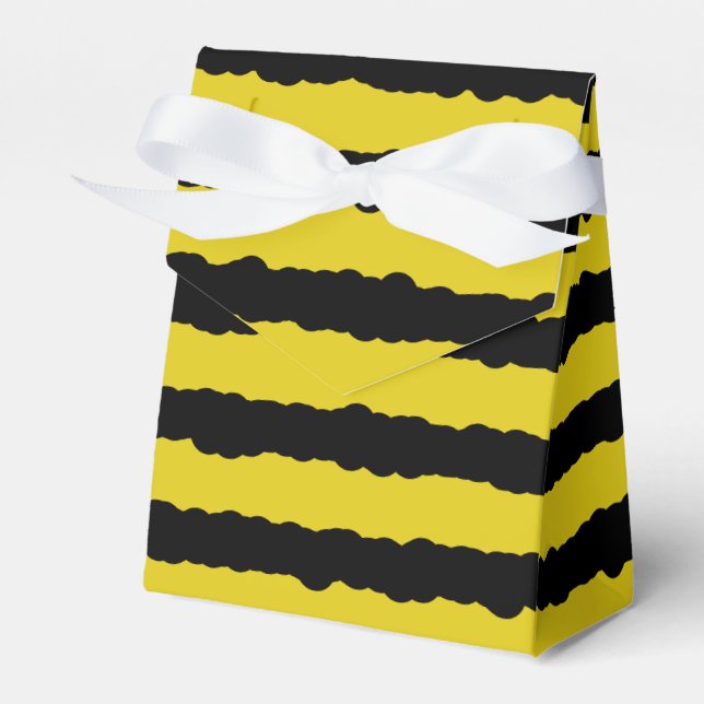 Silly Yellow/Black Bee-Like Stripes Favor Box (Front Side)