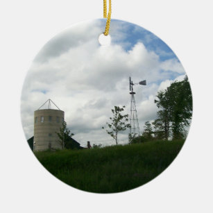 Silo and Windmill Ornament