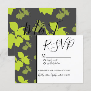 Silo Lemon Lime Seamless Grey Pattern Wedding Invitation