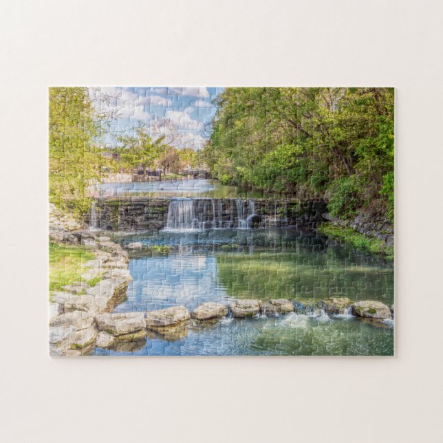 Siloam Springs Sager Creek Waterfall Jigsaw Puzzle (Horizontal)