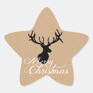 Silouette Deer Christmas Stickers