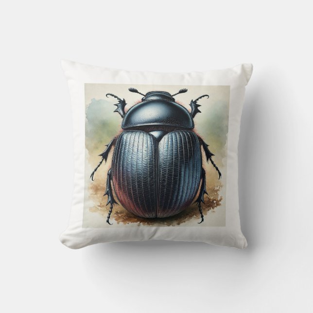 Silpha beetle 120924IREF230 - Watercolor Throw Pillow (Front)