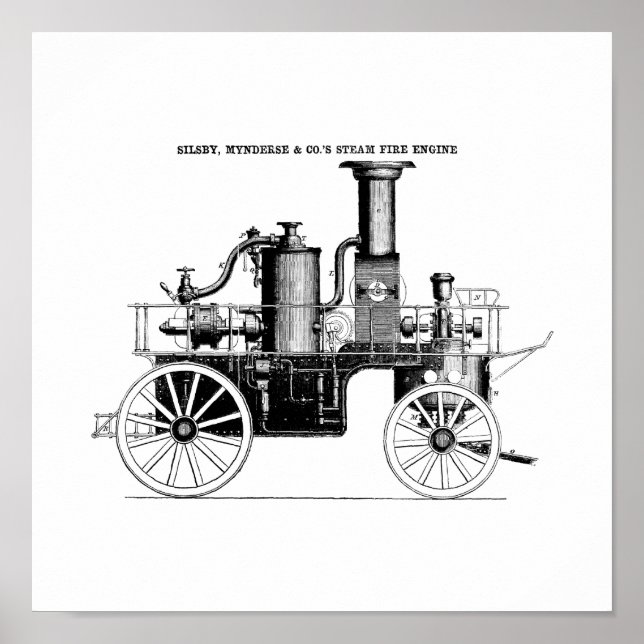 Silsby 1858 Steam Fire Engine Poster (Front)