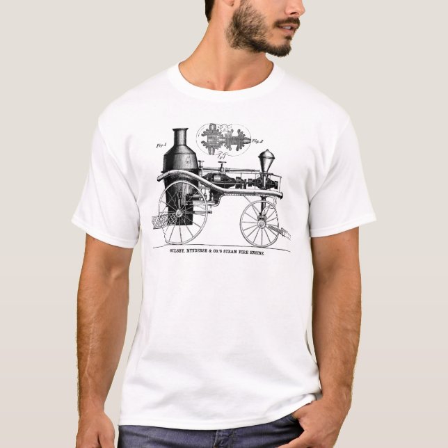 Silsby Rotary Steam Fire Engine T-Shirt (Front)