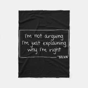 Silva Gift Quote Personalized Name Funny Birthday  Fleece Blanket