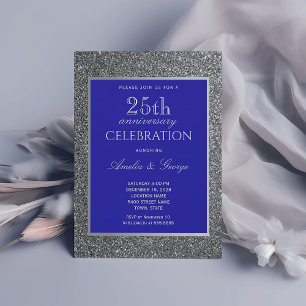 Silver 25th Wedding Anniversary Invitation