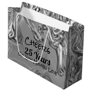 Silver 25th Wedding Anniversary Large Gift Bag