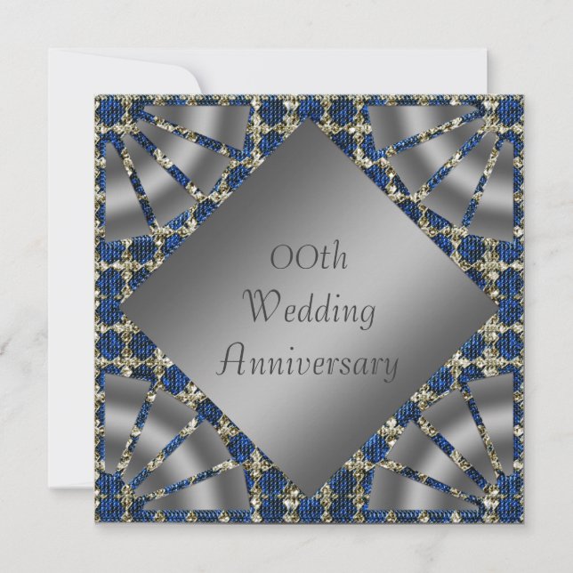 Silver 25th Wedding Anniversary Party Invitation (Front)