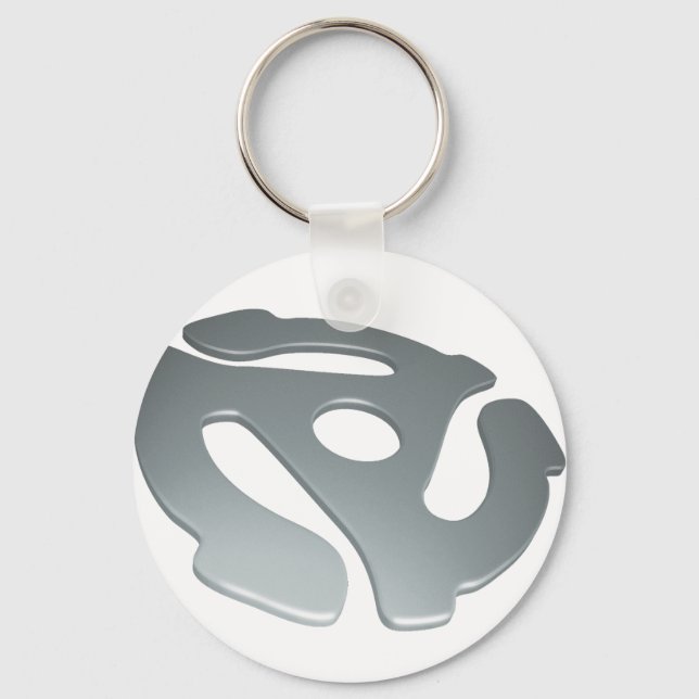 Silver 3D 45 RPM Adapter Keychain (Front)