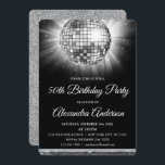 Silver 50th Birthday Party Silver Disco Ball Invitation<br><div class="desc">Silver Fiftieth Birthday Party Silver Disco Ball Party Invitation. The Silver and Black 50th Birthday Party Invitation is perfect for a modern 50th Birthday Party.</div>