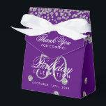 Silver 50th Birthday Thank You Confetti Purple Favor Box<br><div class="desc">Elegant "Thank You" 50th Birthday Silver Faux Glitter Confetti Purple design.</div>
