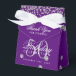 Silver 50th Birthday Thank You Confetti Purple Favor Box<br><div class="desc">Elegant "Thank You" 50th Birthday Silver Faux Glitter Confetti Purple design.</div>