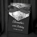 Silver 60th Birthday Party 70's Disco Ball Favor Box<br><div class="desc">Elevate your 60th birthday celebration with our Silver 60th Birthday Party 70's Disco Ball Gift Box, designed to add a touch of sophistication and retro flair to your milestone bash. In a shimmering shade of silver, this gift box exudes elegance and nostalgia. The disco ball graphic transports you back to...</div>