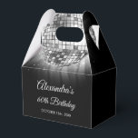 Silver 60th Birthday Party 70's Disco Ball Favor Box<br><div class="desc">Elevate your 60th birthday celebration with our Silver 60th Birthday Party 70's Disco Ball Gift Box, designed to add a touch of sophistication and retro flair to your milestone bash. In a shimmering shade of silver, this gift box exudes elegance and nostalgia. The disco ball graphic transports you back to...</div>