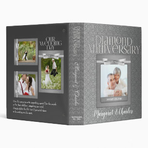 Silver 60th Diamond Anniversary Photo Scrapbook Binder