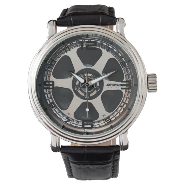 Silver 6 Spoke Wheel Men's Watch (Front)