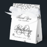 Silver 80th Birthday Thank You Confetti Favor Box<br><div class="desc">Elegant "Thank You" 80th Birthday Silver Faux Glitter Confetti design.</div>
