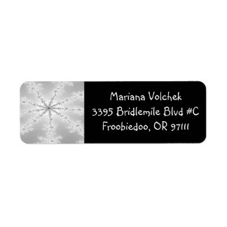 Silver Abstract Snowflake Return Address Label