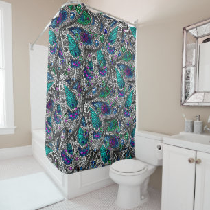 Silver Accents Mosaic Shower Curtain