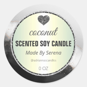 Silver Agate Soy Candle Product Labels