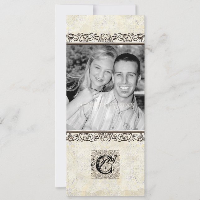 Silver Age of Elegance, Photo Wedding Invitation (Front)