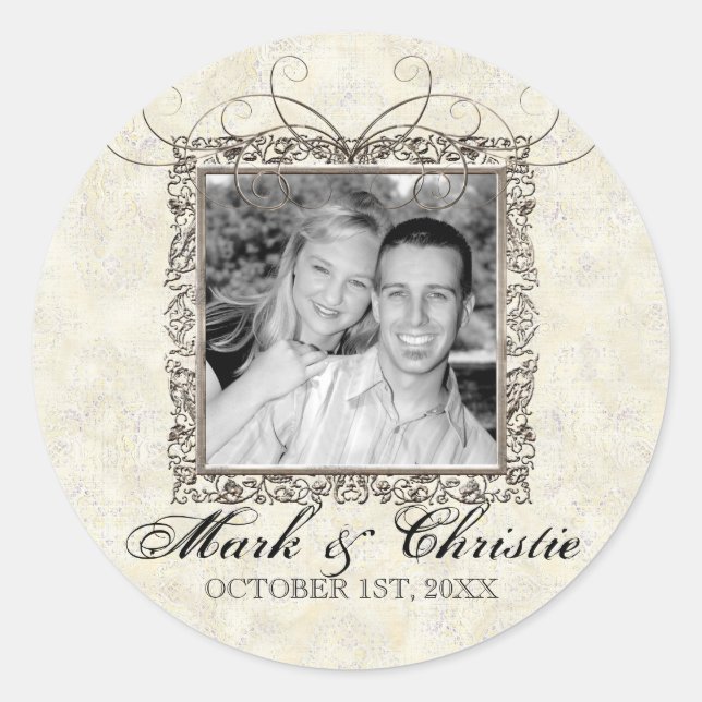 Silver Age of Elegance, Wedding Stickers or Seals (Front)