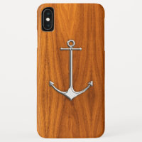 Silver Anchor on Teak Veneer Nautical Lifestyle