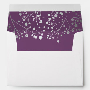 Silver and Amethyst baby's breath wedding Envelope