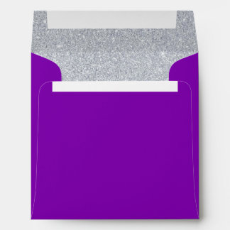 Silver and Amethyst Purple Sparkly Glitter Envelope