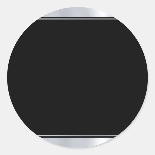 Silver And Black Blank Modern Elegant Template Classic Round Sticker (Front)
