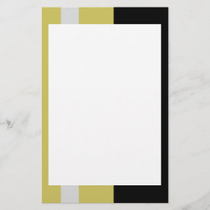 Silver and Black Border Stationery