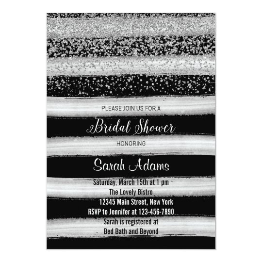 Silver and Black Bridal Shower Invitation